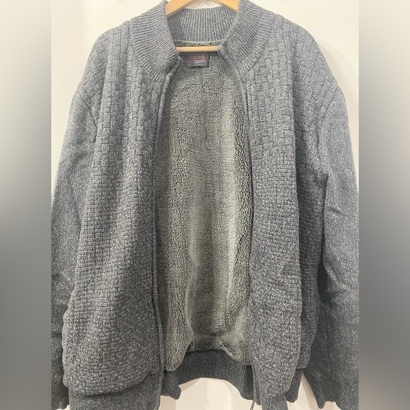 Emanuel Ungaro Cardigan sweater Jacket Sherpa Heathered Grey in size XL - Picture 10 of 11